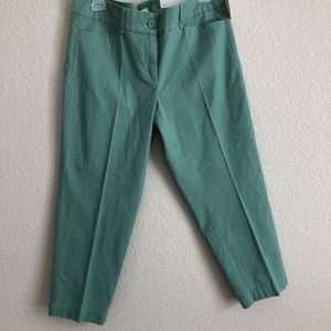 Loft Green Original Straight Crop Pants Sz 8